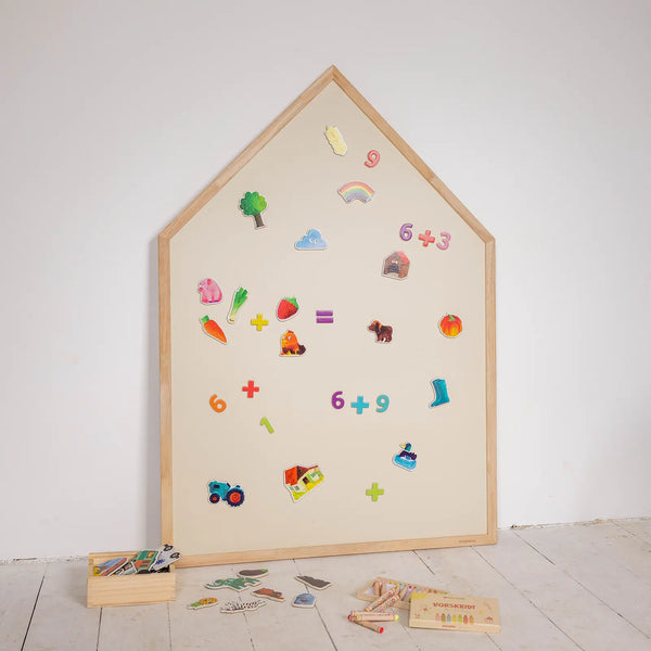 2. Sortering – Magnettavle med egetræsramme – Vanilla