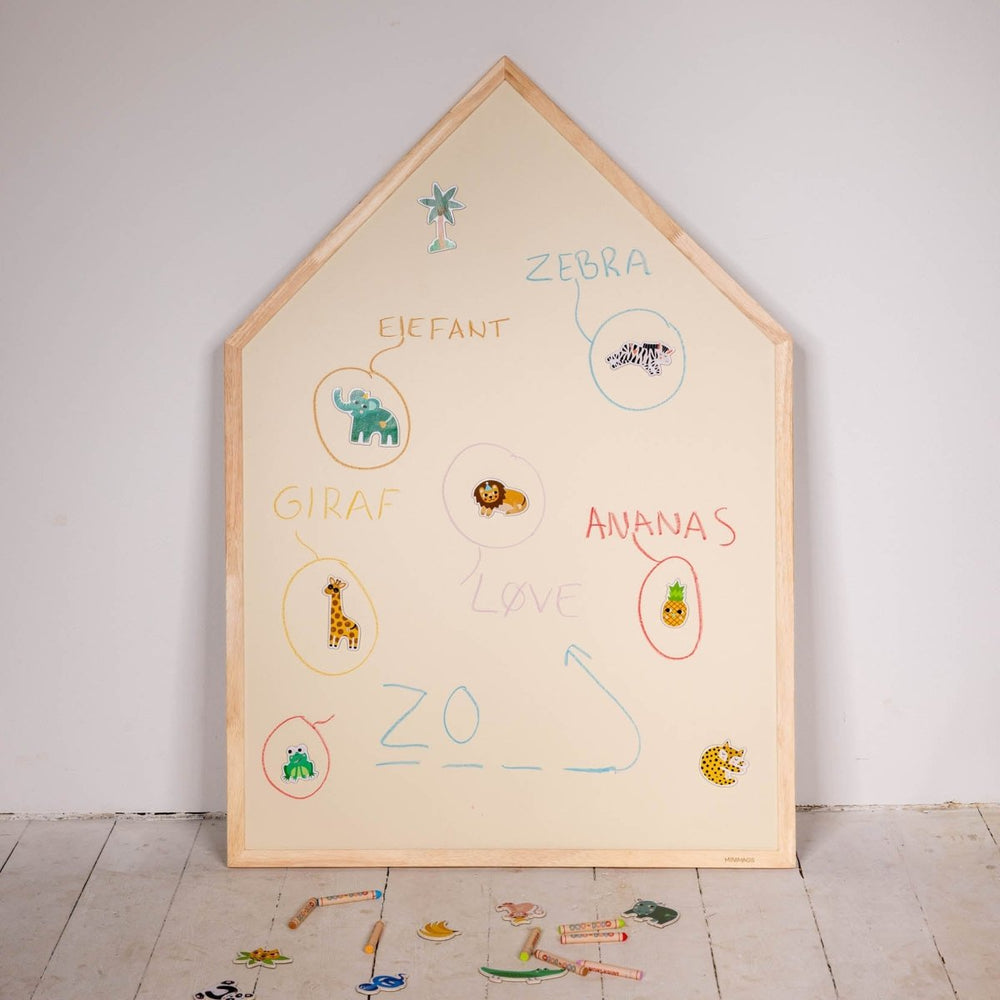 Magnettavle med egetræsramme – Vanilla - MINIMAGS