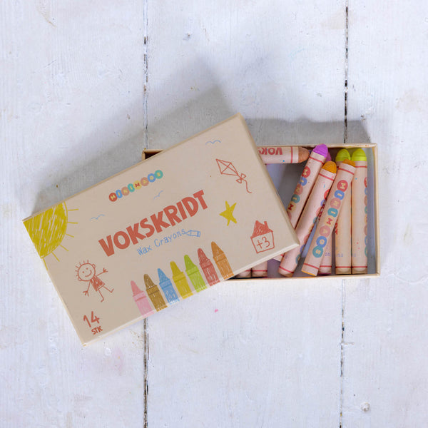 Vaskbare Vokskridt – 7 Farver, 14 stk.